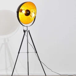 Lampadaire Saturn Chrome, Noir, 1 Lumiere