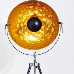 Lampadaire Saturn Chrome, Noir, 1 Lumiere