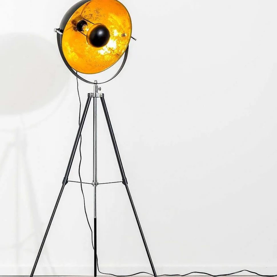 Lampadaire Saturn Chrome, Noir, 1 Lumiere