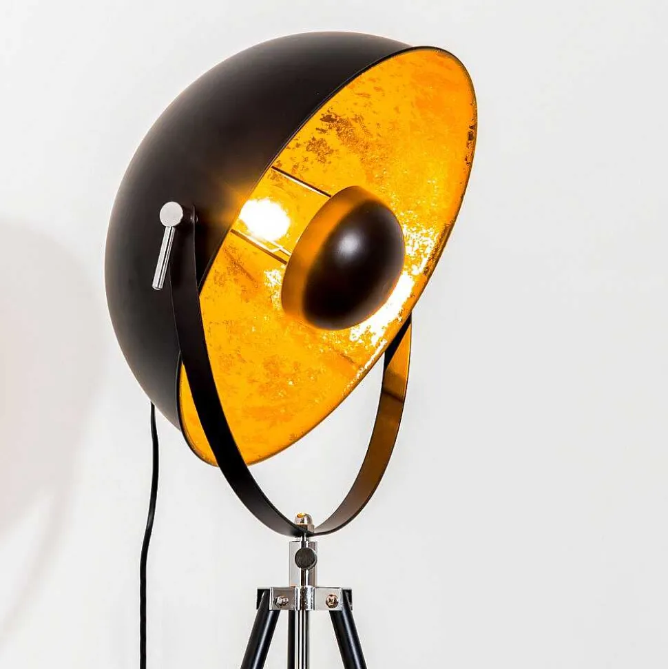 Lampadaire Saturn Chrome, Noir, 1 Lumiere