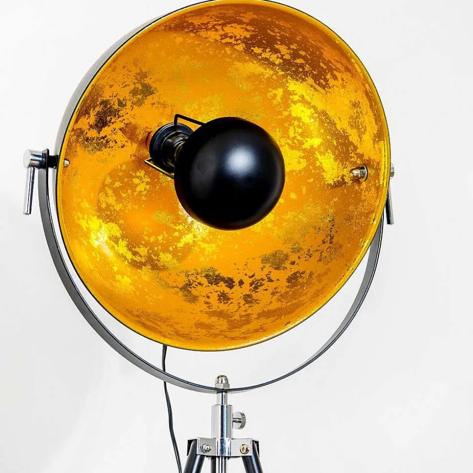 Lampadaire Saturn Chrome, Noir, 1 Lumiere