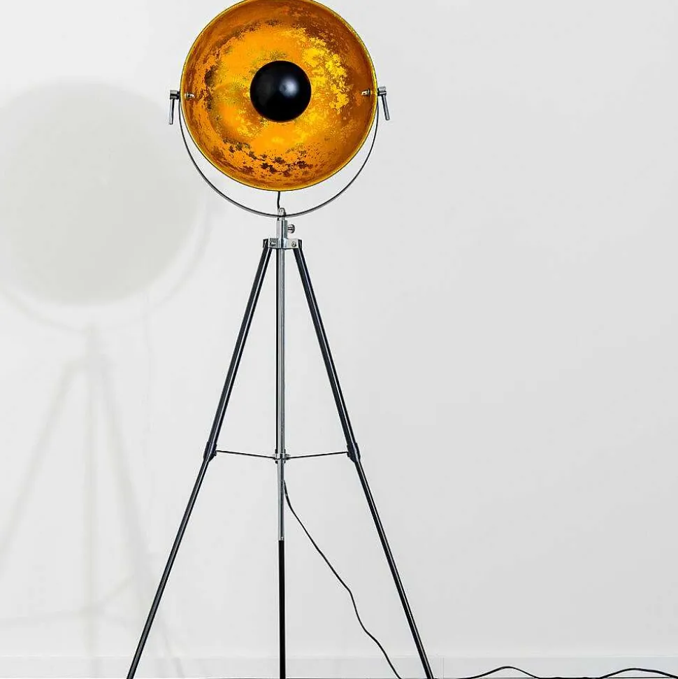 Lampadaire Saturn Chrome, Noir, 1 Lumiere