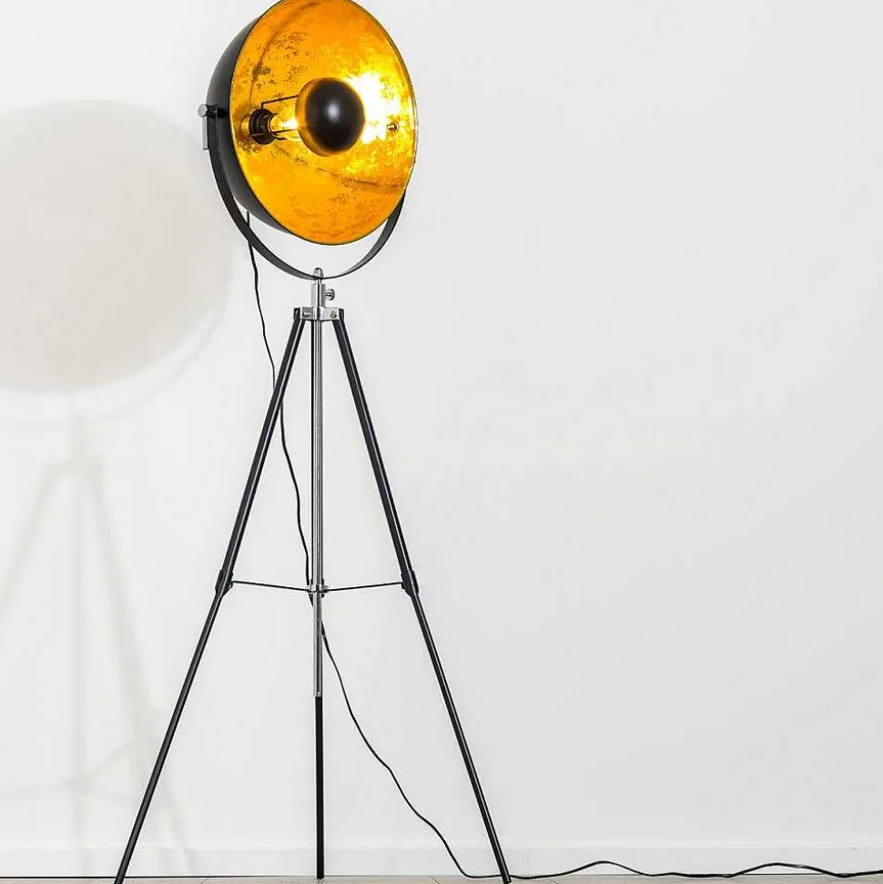 Lampadaire Saturn Chrome, Noir, 1 Lumiere