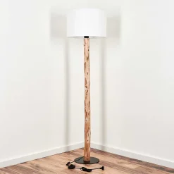 Lampadaire Soungou Ecru, Noir, 1 Lumiere