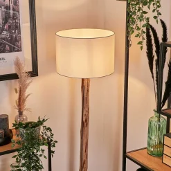 Lampadaire Soungou Ecru, Noir, 1 Lumiere