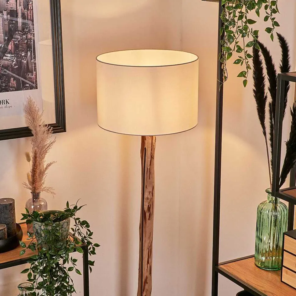 Lampadaire Soungou Ecru, Noir, 1 Lumiere