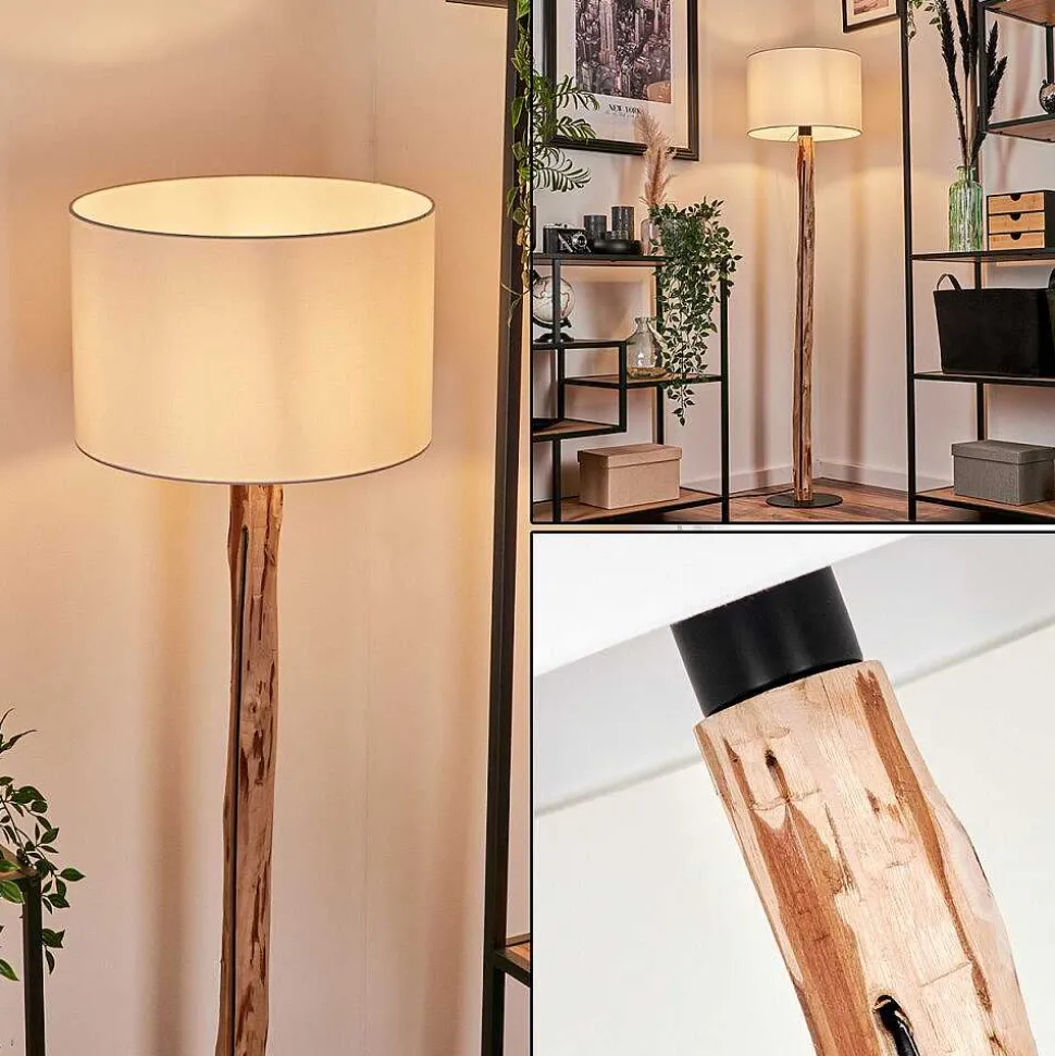 Lampadaire Soungou Ecru, Noir, 1 Lumiere