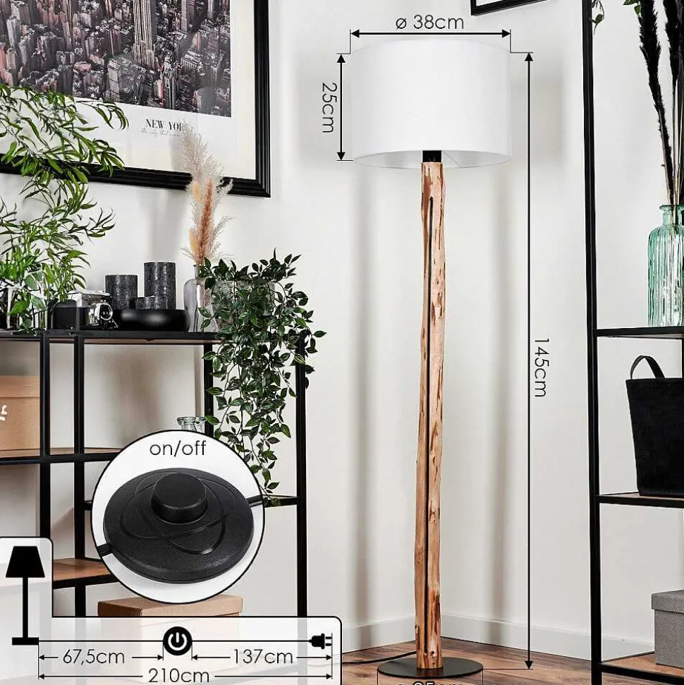 Lampadaire Soungou Ecru, Noir, 1 Lumiere