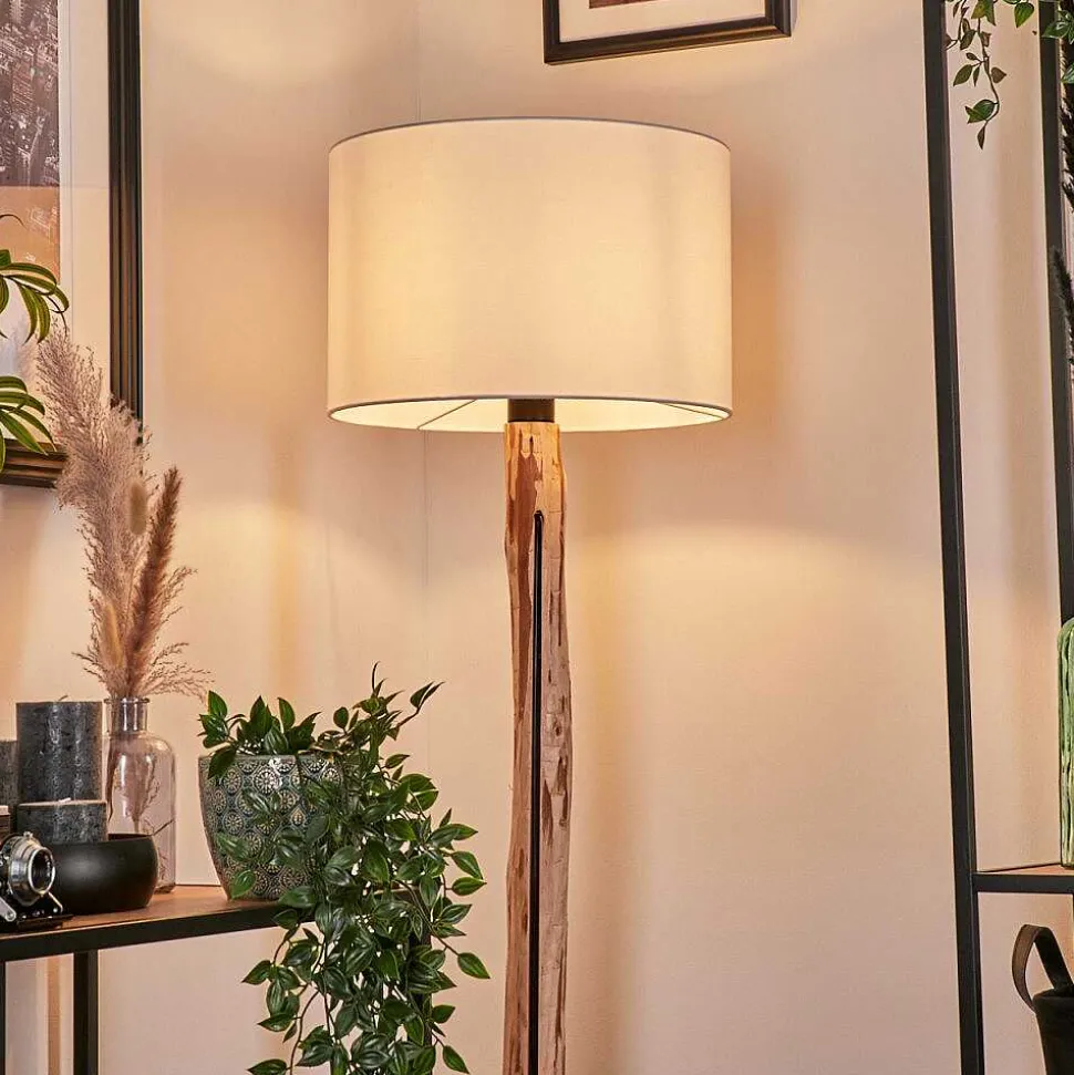 Lampadaire Soungou Ecru, Noir, 1 Lumiere