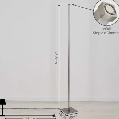 Lampadaire Soyo Led Nickel Mat, 1 Lumiere