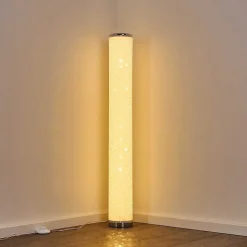 Lampadaire Tumba Led Blanc, 1 Lumiere, Telecommandes, Changeur De Couleurs