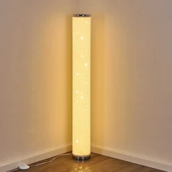 Lampadaire Tumba Led Blanc, 1 Lumiere, Telecommandes, Changeur De Couleurs