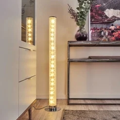 Lampadaire Tumurora Led Chrome, 1 Lumiere, Telecommandes