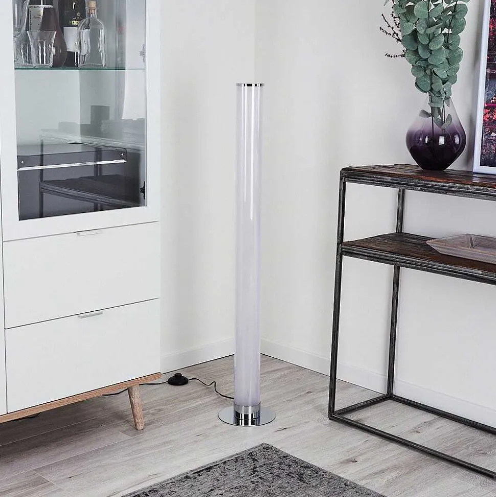 Lampadaire Tumurora Led Chrome, 1 Lumiere, Telecommandes