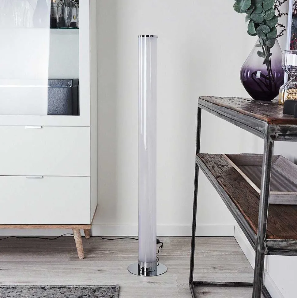 Lampadaire Tumurora Led Chrome, 1 Lumiere, Telecommandes