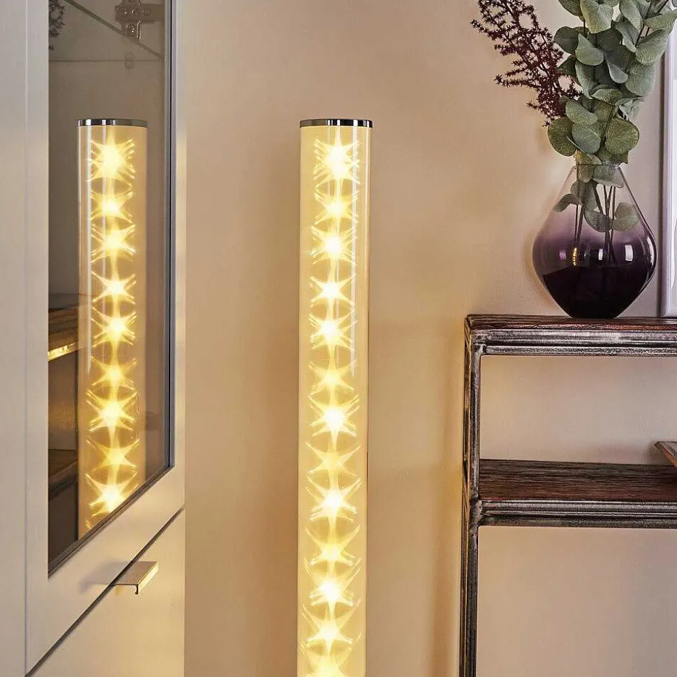 Lampadaire Tumurora Led Chrome, 1 Lumiere, Telecommandes