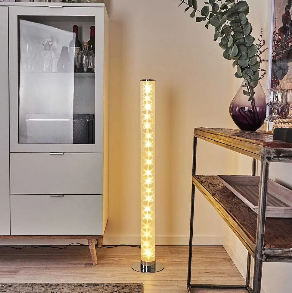 Lampadaire Tumurora Led Chrome, 1 Lumiere, Telecommandes