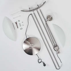 Lampadaire Urama Nickel Mat, 2 Lumieres