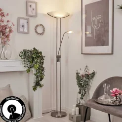 Lampadaire Urama Nickel Mat, 2 Lumieres