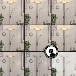 Lampadaire Urama Nickel Mat, 2 Lumieres