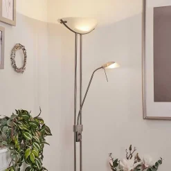 Lampadaire Urama Nickel Mat, 2 Lumieres