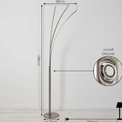 Lampadaire Uttorp Led Nickel Mat, 3 Lumieres