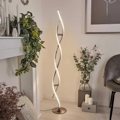 Lampadaire Wellington Led Acier Inoxydable, 2 Lumieres