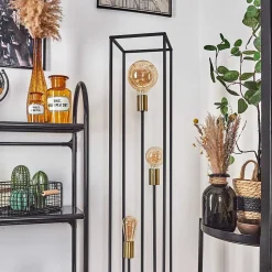 Lampadaire Woden Laiton, Noir, 3 Lumieres