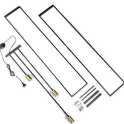 Lampadaire Woden Laiton, Noir, 3 Lumieres