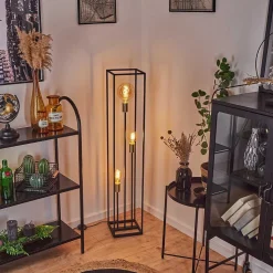 Lampadaire Woden Laiton, Noir, 3 Lumieres