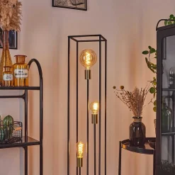 Lampadaire Woden Laiton, Noir, 3 Lumieres