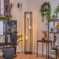 Lampadaire Woden Laiton, Noir, 3 Lumieres