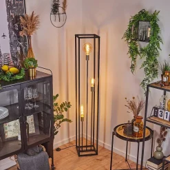 Lampadaire Woden Laiton, Noir, 3 Lumieres