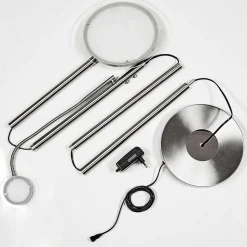 Lampadaire Wonsbek Led Nickel Mat, 2 Lumieres