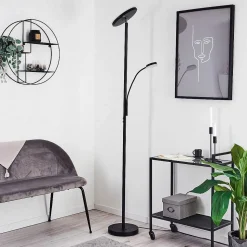 Lampadaire Wonsbek Led Noir, 2 Lumieres