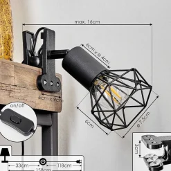 Lampe A Clipper Baripada Noir, 1 Lumiere
