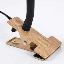 Lampe A Clipper Javel Brun, Couleur Bois, Noir, 1 Lumiere