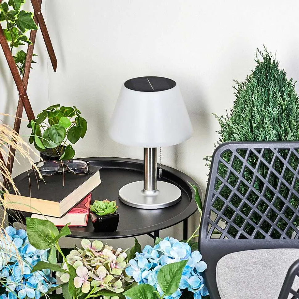 Lampe A Poser Alcudia Solar Led Nickel Mat, 10 Lumieres