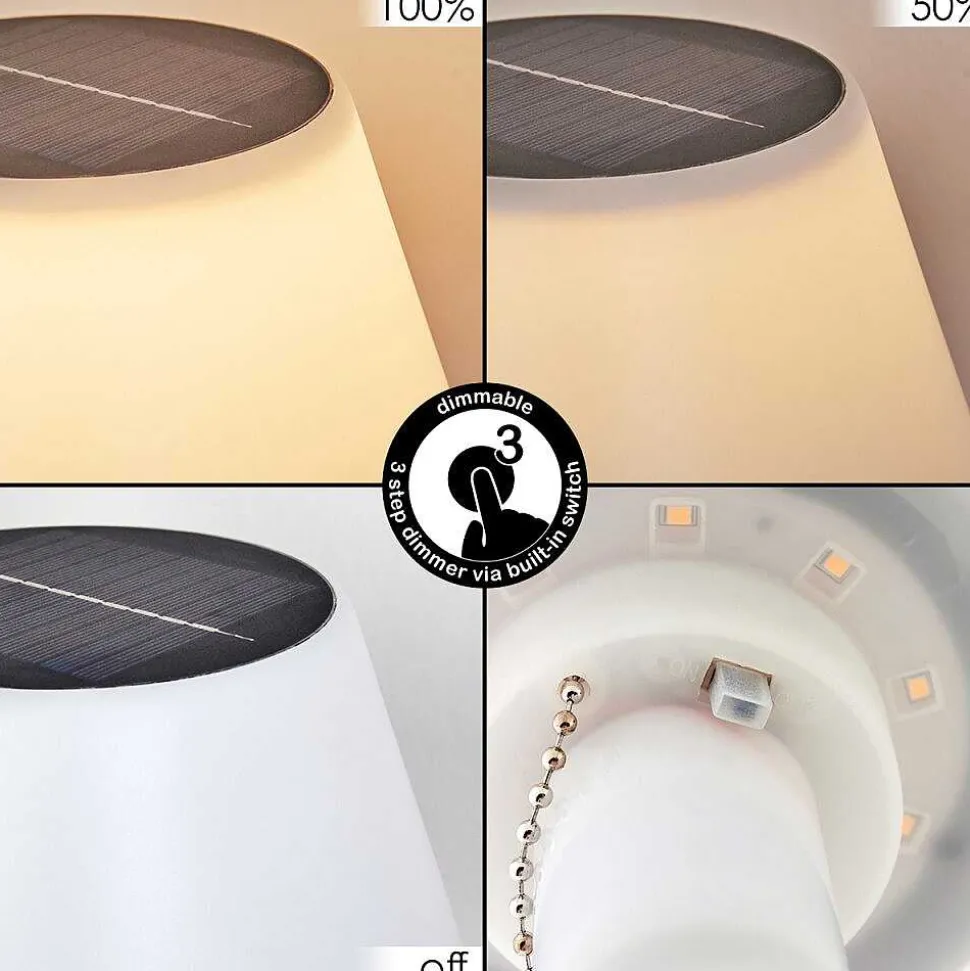 Lampe A Poser Alcudia Solar Led Nickel Mat, 10 Lumieres