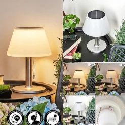 Lampe A Poser Alcudia Solar Led Nickel Mat, 10 Lumieres