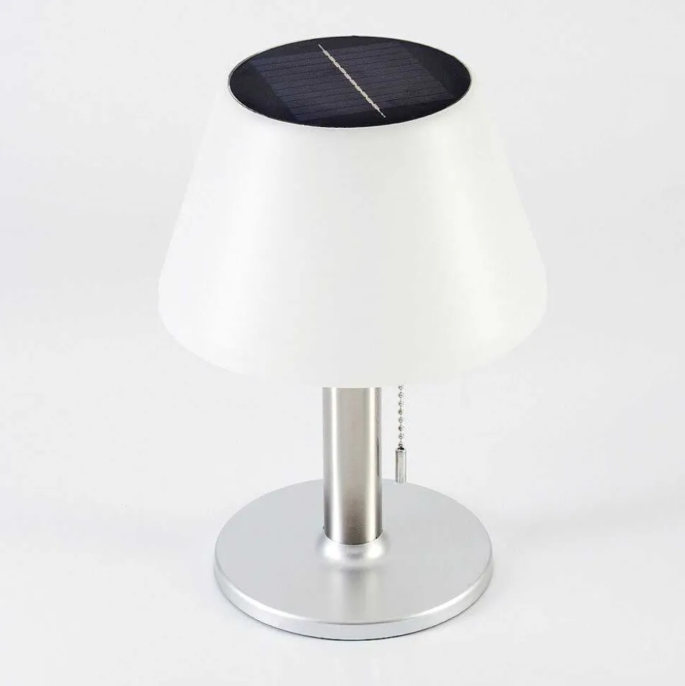 Lampe A Poser Alcudia Solar Led Nickel Mat, 10 Lumieres