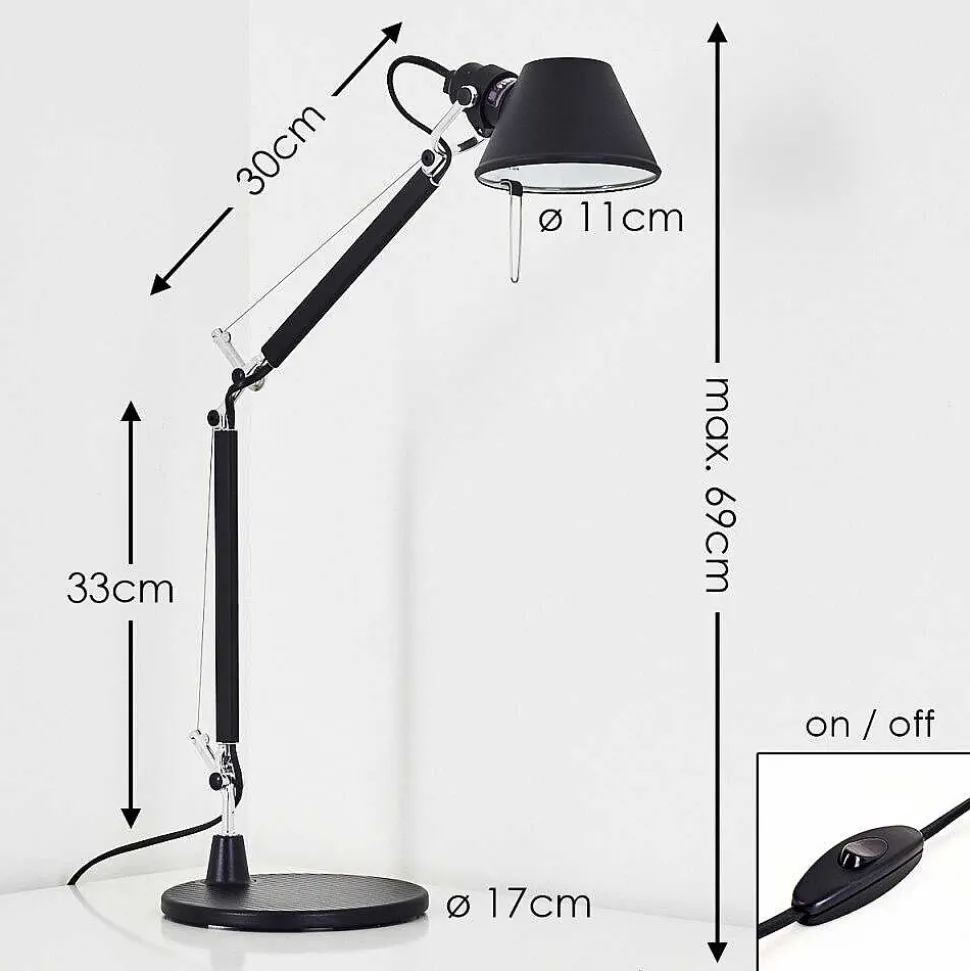 Lampe A Poser Artemide Tolomeo Micro Noir, 1 Lumiere
