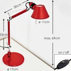 Lampe A Poser Artemide Tolomeo Micro Rouge, 1 Lumiere