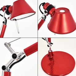 Lampe A Poser Artemide Tolomeo Micro Rouge, 1 Lumiere