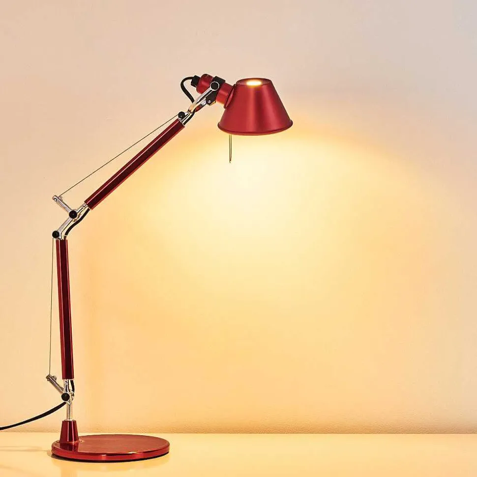 Lampe A Poser Artemide Tolomeo Micro Rouge, 1 Lumiere