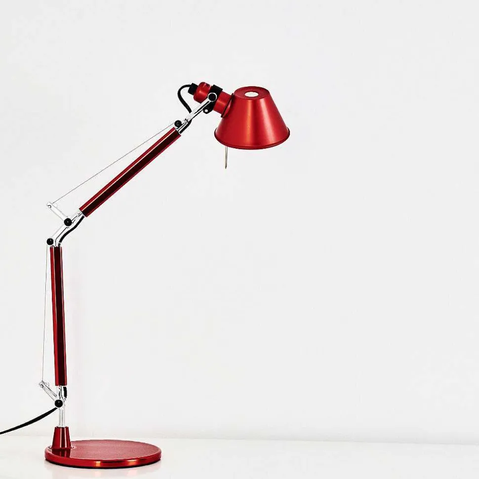 Lampe A Poser Artemide Tolomeo Micro Rouge, 1 Lumiere