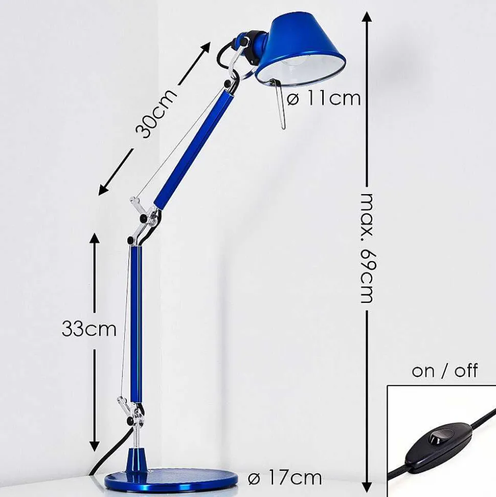 Lampe A Poser Artemide Tolomeo Micro Bleu, 1 Lumiere
