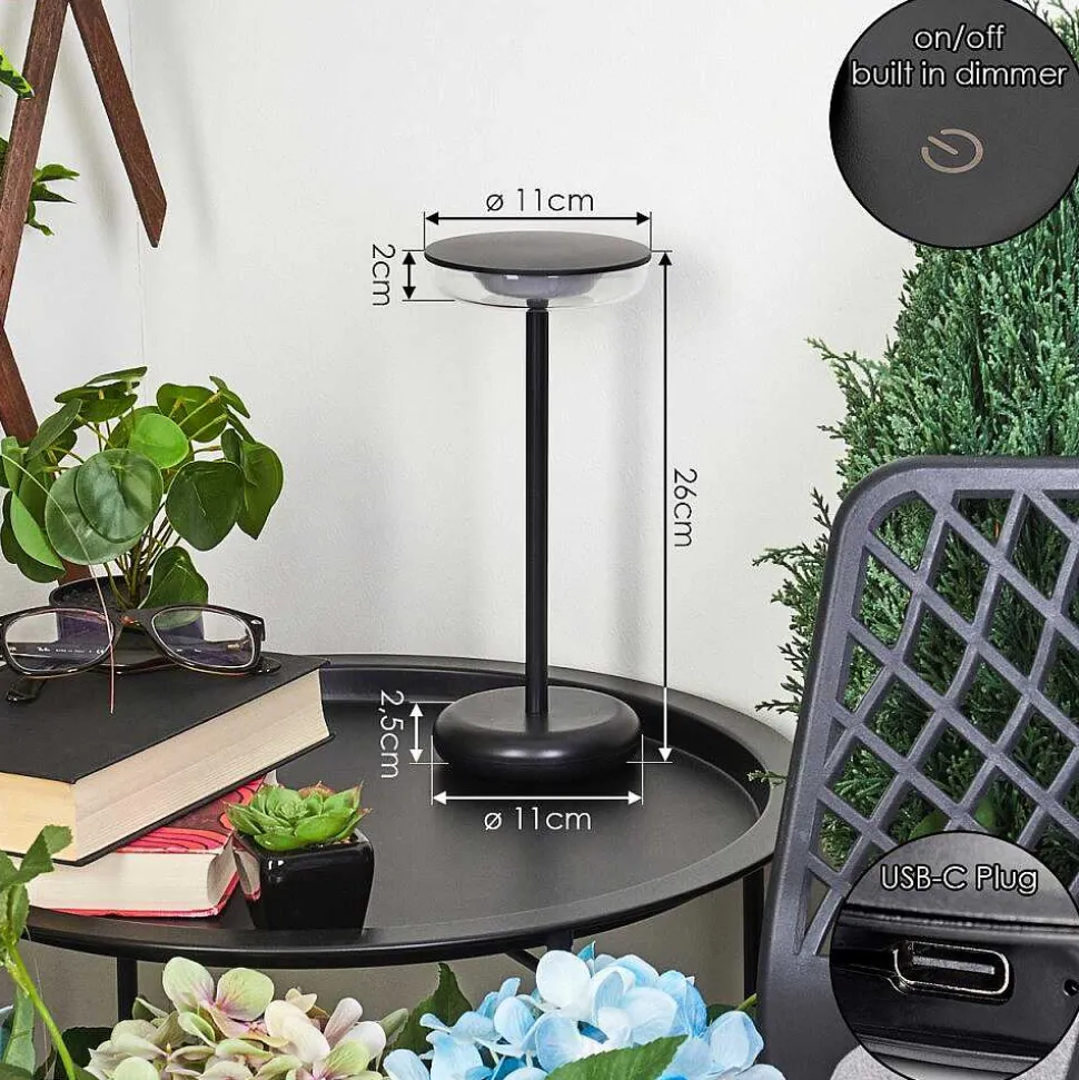 Lampe A Poser Baigorrita Led Noir, 1 Lumiere