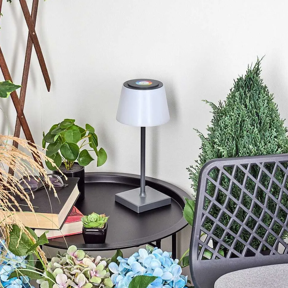 Lampe A Poser Burzaco Led Anthracite, 1 Lumiere, Changeur De Couleurs