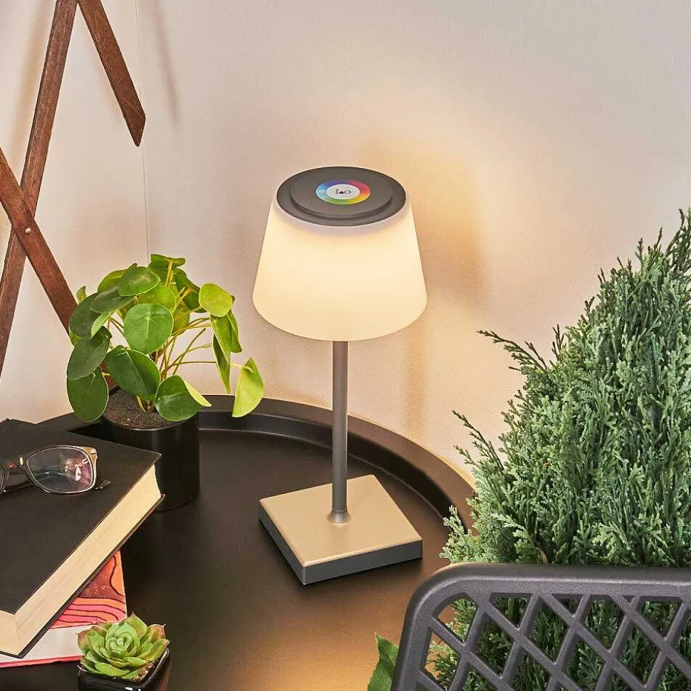 Lampe A Poser Burzaco Led Anthracite, 1 Lumiere, Changeur De Couleurs